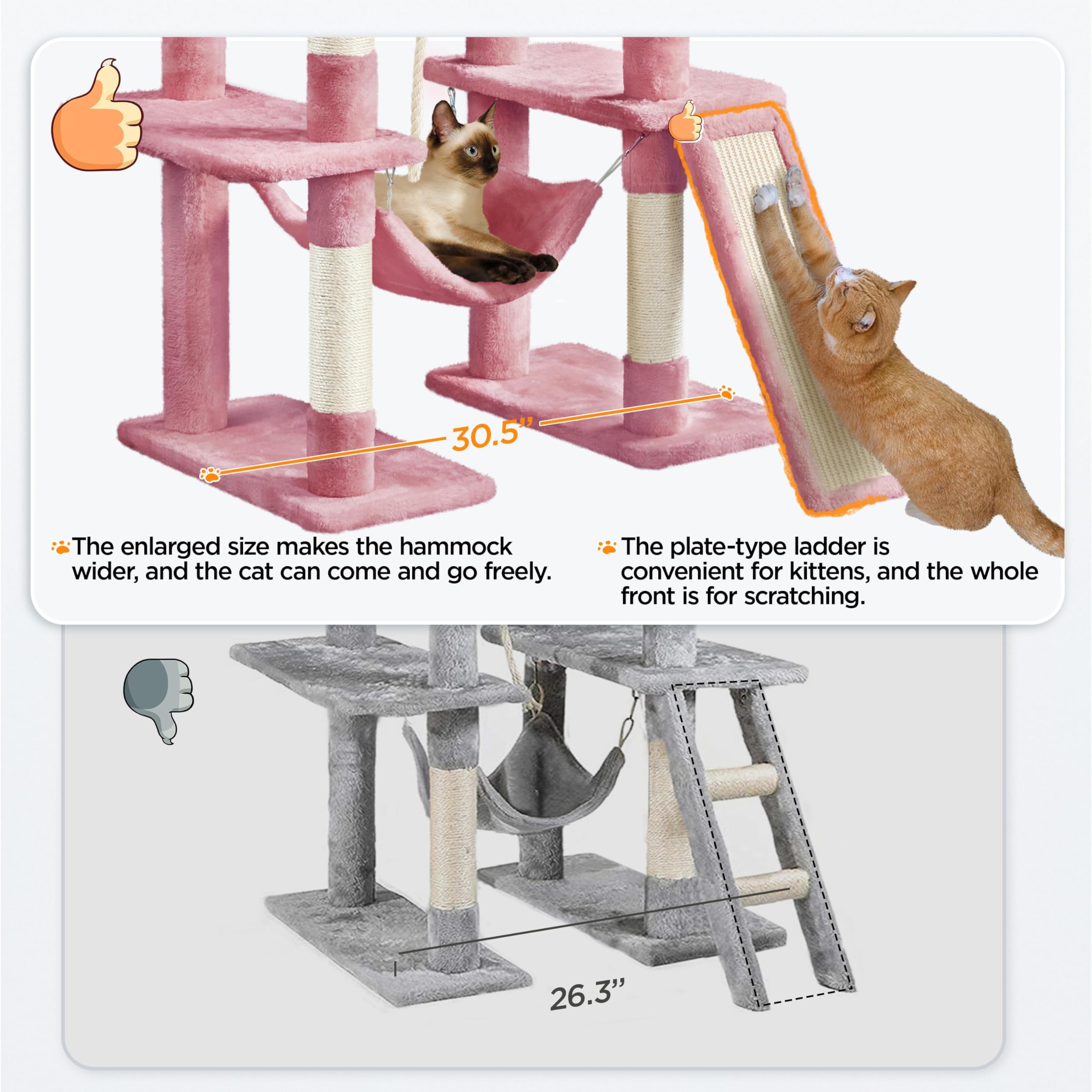 Yaheetech Cat Tree Cat Tower, 63In Multi-Level Cat Tree For Indoor Cats, Tall Cat Tree W/Sisal-Covered Scratching Posts & Condo,